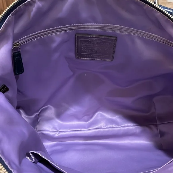 COACH POPPY EUC BLUE  APPLIQUE GLAM SET TOTE - Picture 11 of 13